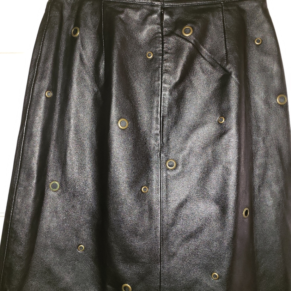 Lambskin leather skirt